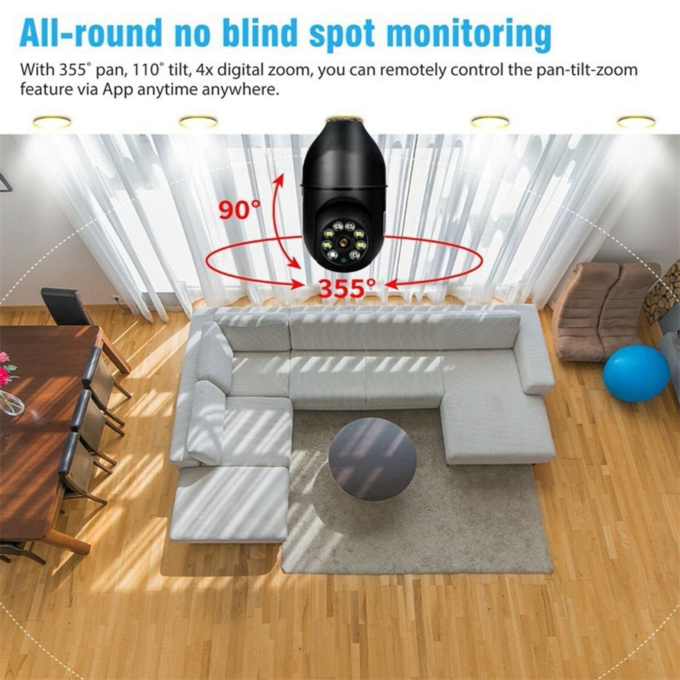 5G Wifi E27 Bulb Surveillance Camera